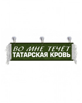 Вымпел "Во мне течет Татарская кровь" Зеленый (50 см)