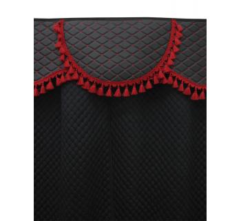 Комплект штор велюр соты/ экокожа черный-foto2