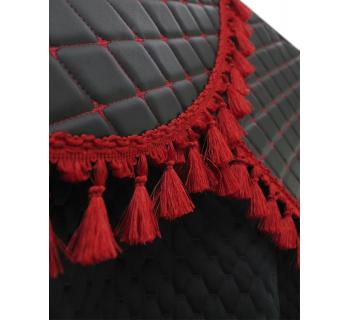 Комплект штор велюр соты/ экокожа черный-foto3