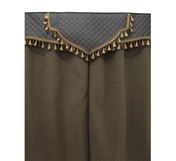 Комплект штор велюр соты/ экокожа коричневый-foto4