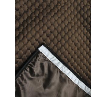 Комплект штор велюр соты/ экокожа коричневый-foto6