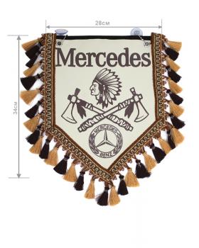 Вымпел из экокожи Mercedes «Индеец 2 топора» Коричневый/Бежевый Вымпел из экокожи Mercedes «Индеец 2 топора» Коричневый/Бежевый