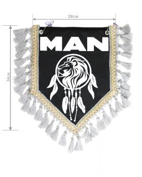 Вымпел из экокожи MAN «Ловец снов» Белый/Черный