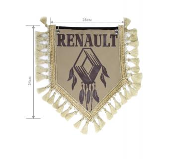 Вымпел из экокожи RENAULT «Ловец снов» Коричневый/Бежевый темный