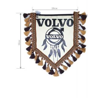 Вымпел из экокожи VOLVO «Ловец снов» Черный/Бежевый