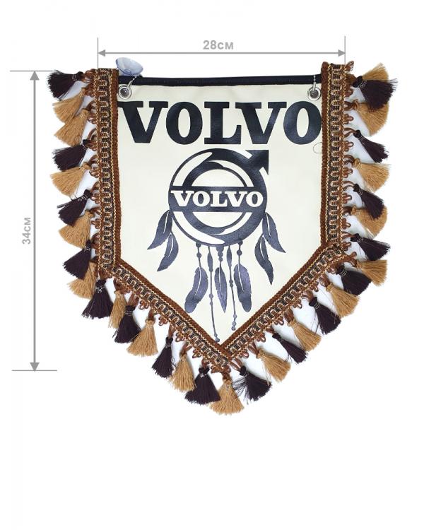 Вымпел из экокожи VOLVO «Ловец снов» Черный/Бежевый