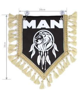 Вымпел из экокожи MAN «Ловец снов» Белый/Коричневый
