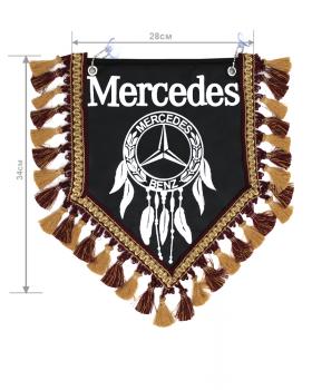 Вымпел из экокожи MERCEDES «Ловец Снов» Белый/Черный