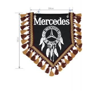 Вымпел из экокожи MERCEDES «Ловец Снов» Белый/Черный