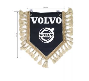 Вымпел из экокожи VOLVO «Символ» Белый/Черный