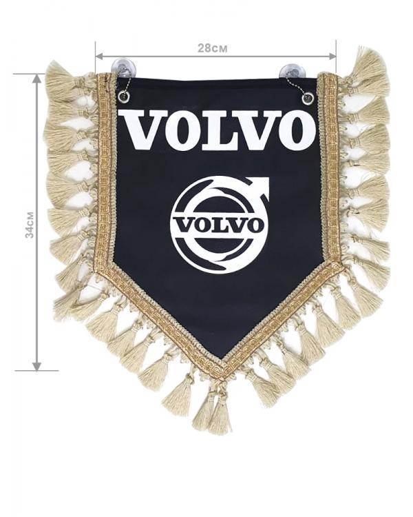 Вымпел из экокожи VOLVO «Символ» Белый/Черный