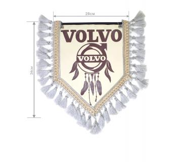 Вымпел из экокожи VOLVO «Ловец снов» Коричневый/Бежевый