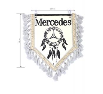 Вымпел из экокожи Mercedes «Ловец снов» Черный/Бежевый