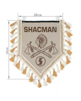 Вымпел из экокожи SHACMAN «Индеец 2 топора» 