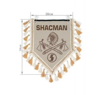 Вымпел из экокожи SHACMAN «Индеец 2 топора» 