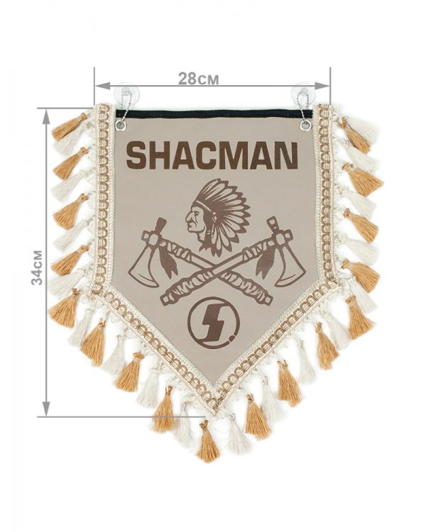 Вымпел из экокожи SHACMAN «Индеец 2 топора» 