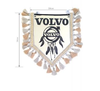 Вымпел из экокожи VOLVO «Ловец снов» Черный/Бежевый