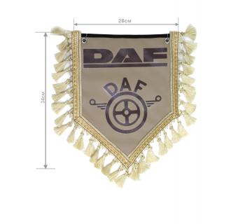 Вымпел из экокожи DAF «Символ» Коричневый/Бежевый темный