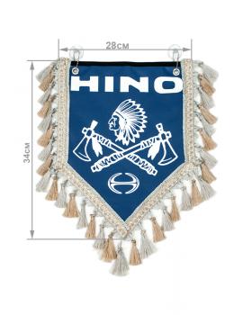 Вымпел из экокожи HINO «Индеец 2 топора» на лобовое стекло Вымпел из экокожи HINO «Индеец 2 топора» на лобовое стекло
